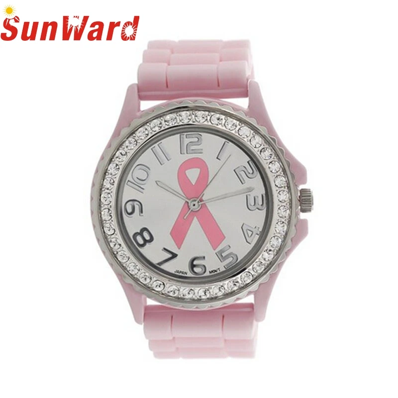 

Miracle Moment Women Girl Crystal Cancer Dial Quartz Analog Silicone Band Wrist Watch business gifts Levert Dropship Feb27