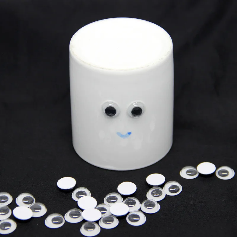 

Sale 100 Pcs/Lot DIY Black Joggle Moveable Eyes Hand Craft 8/12/18mm Toys Plastic Googly Back Stickers