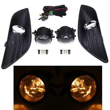 

Black Front Lower Left Right Bumper Fog Light Grille Cover + Fog Light Lamp for Ford Focus MK2(DA3) 3D/5D 2008-2010 Pre-facelift