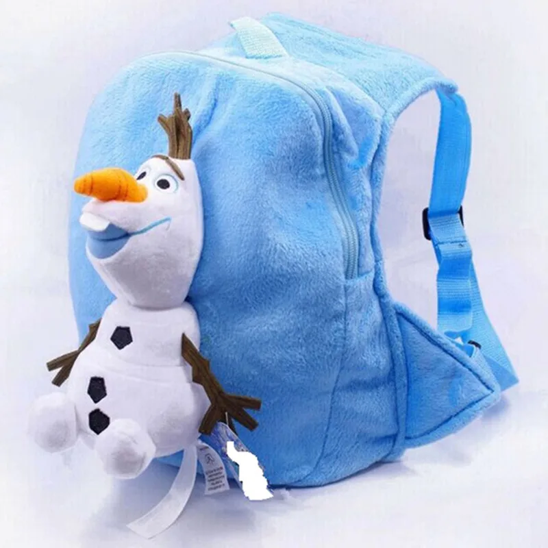 Cartoon Olaf Elsa Anna Kid School Bag Child Backpack Plush Winter Elsa Anna Kid School Bag Child Backpack