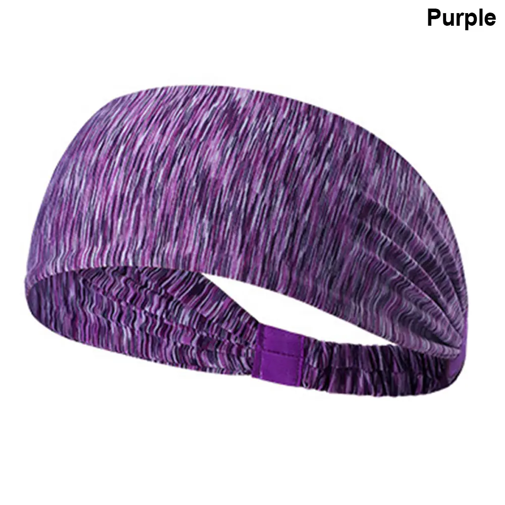 Недавно Открытый Спорт Для женщин леди широкой лентой головная повязка на голову эластичная повязка для головы с нахлестом Йога повязка на голову для фитнеса для бега с защитой от пота и повязка на голову - Цвет: Фиолетовый
