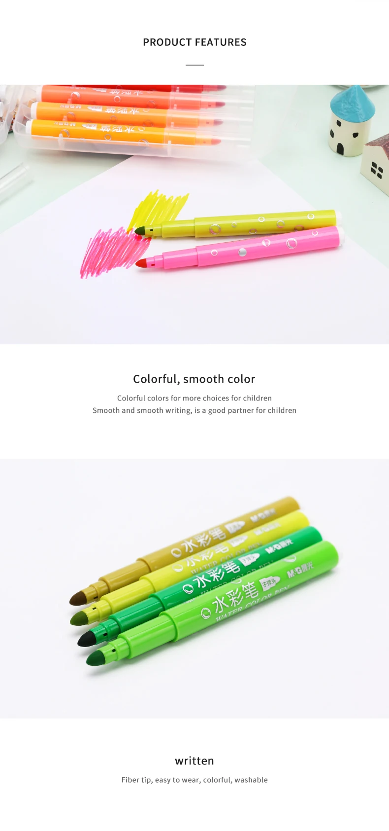 24/36 цветов Студенческая ручка для рисования детские моющиеся фломастеры кисть художественное Рисование маркером эскизная ручка школьные принадлежности ACPN0202