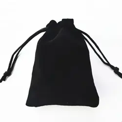 50 шт Бархатный подарок мешочек для украшений упаковки фланель мешки Drawstring Подарочная косметичка Упаковка Поставки Черный Бархатный Чехол