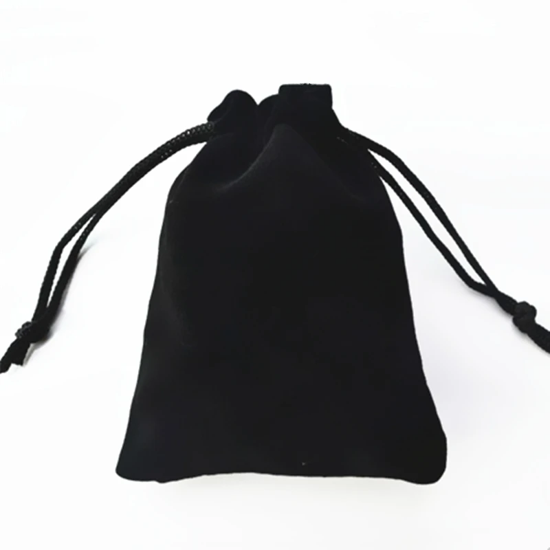 

50PCS Velvet Gift Bag Jewelry Packaging Flannel Drawstring Bags Makeup Gift Bag Wrapping Supplies Black Velvet Pouch Custom Logo
