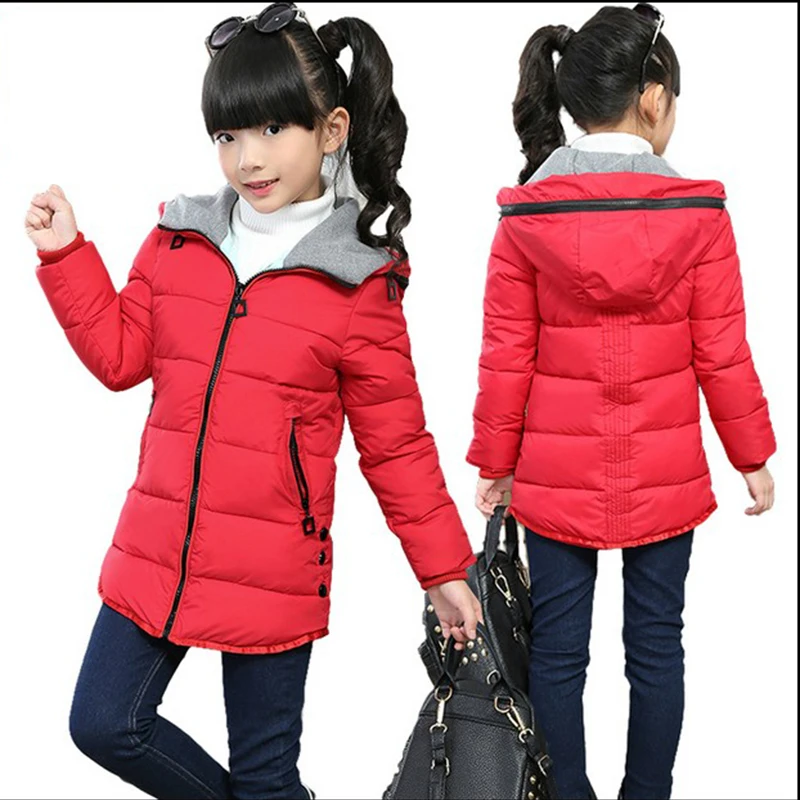 Best children winter jackets for girls fashion children clothing Kids Hooded Coat Thicken parkas down cotton padded outerwear jacket