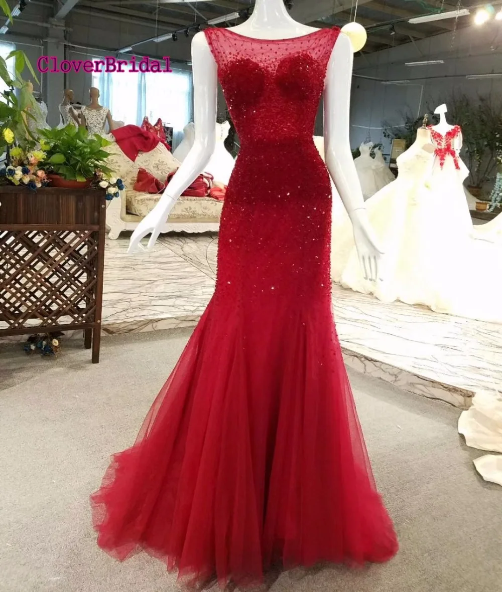 formal dress burgundy evening dress_conew1