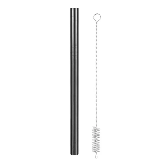 Extra Wide Straw Reusable Stainless Steel Drinking Straw Metal Straw For Smoothies Tapioca Pearls Milk Tea Juice Bar Tools black A
