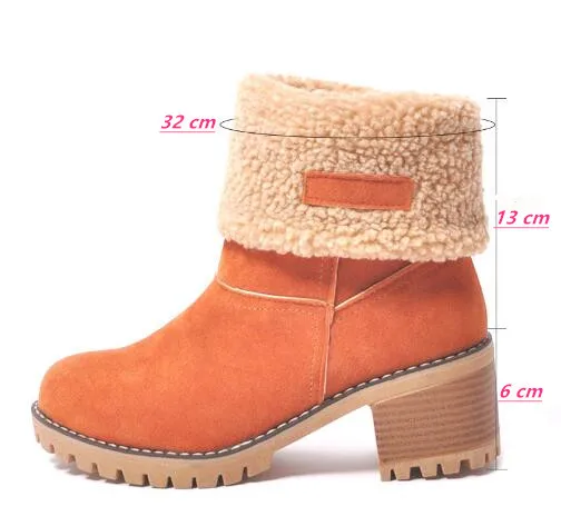 Cena SWYIVY kobiety Snowboot buty zimowe kobieta ciepłe futro 2019 nowe buty zimowe wodoodporne buty śniegowe gruby blok pięty kostki buty kobiety