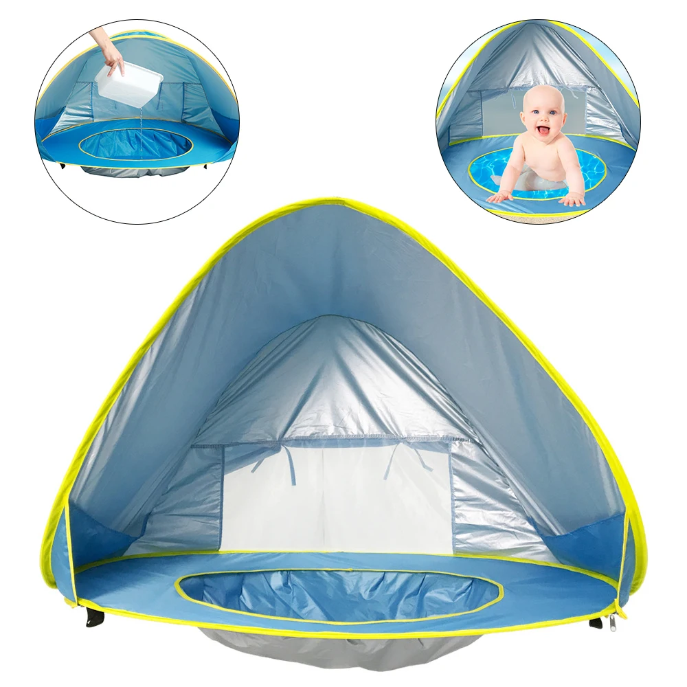 Baby Beach Tent Pop Up Portable Shade UV-Protection Sunshelter With Pool Waterproof Awning Tents Outdoors Children's Tent Baby Beach Tent Pop Up Portable Shade UV-Protection Sunshelter With Pool Waterproof Awning Tents Outdoors Children's Tent