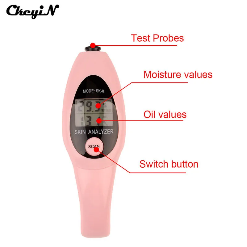 Дешево Профессиональный ЖК Дисплей Точный тестер для ухода за кожей влага содержание масла анализатор кожи лица Уход за лицом мониторинг здоровья...