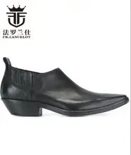 FR.LANCELOT 2018 point toe real Leather Shoes Men dress shoes slip on business Shoes Men wedding/paty shoes low heel flats