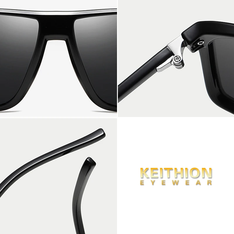 KEITHION Fashion Polarized Square Sunglasses Men Driving Sun Glasses For Men Brand Design High Quality Mirror Eyewear Male Women