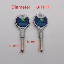 JF127 общая шестиугольная Болванка для ключа для мотоцикла шестиугольная коробка безопасности замена лезвия-ключа длина 24,3 мм(10 шт