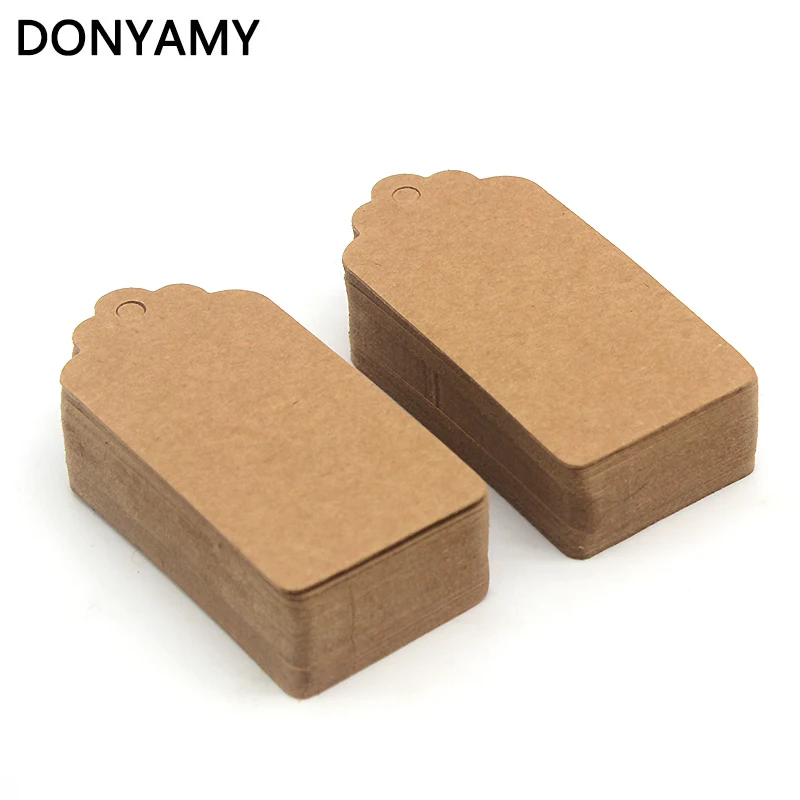 DONYAMY Wholesale 500pcs lot Blank price tag Kraft paper Gift tag with
