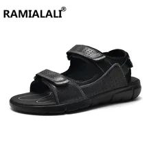 Летняя мужская обувь мужские кожаные сандалии модные мужские сандалии на плоской подошве мужские сандалии из натуральной кожи пляжные сандалии