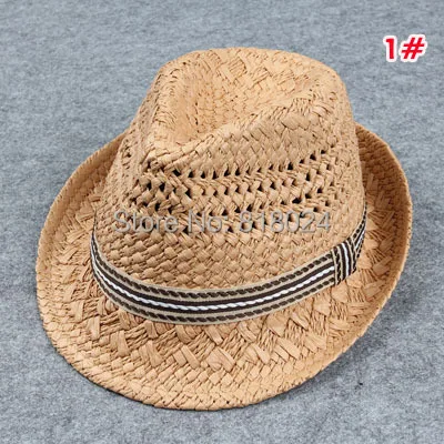 Розничная, Высококачественная детская шляпа Fedoras, Детская летняя шляпа от солнца, детская шляпа-федора, соломенный джазовый колпачок для мальчиков и девочек