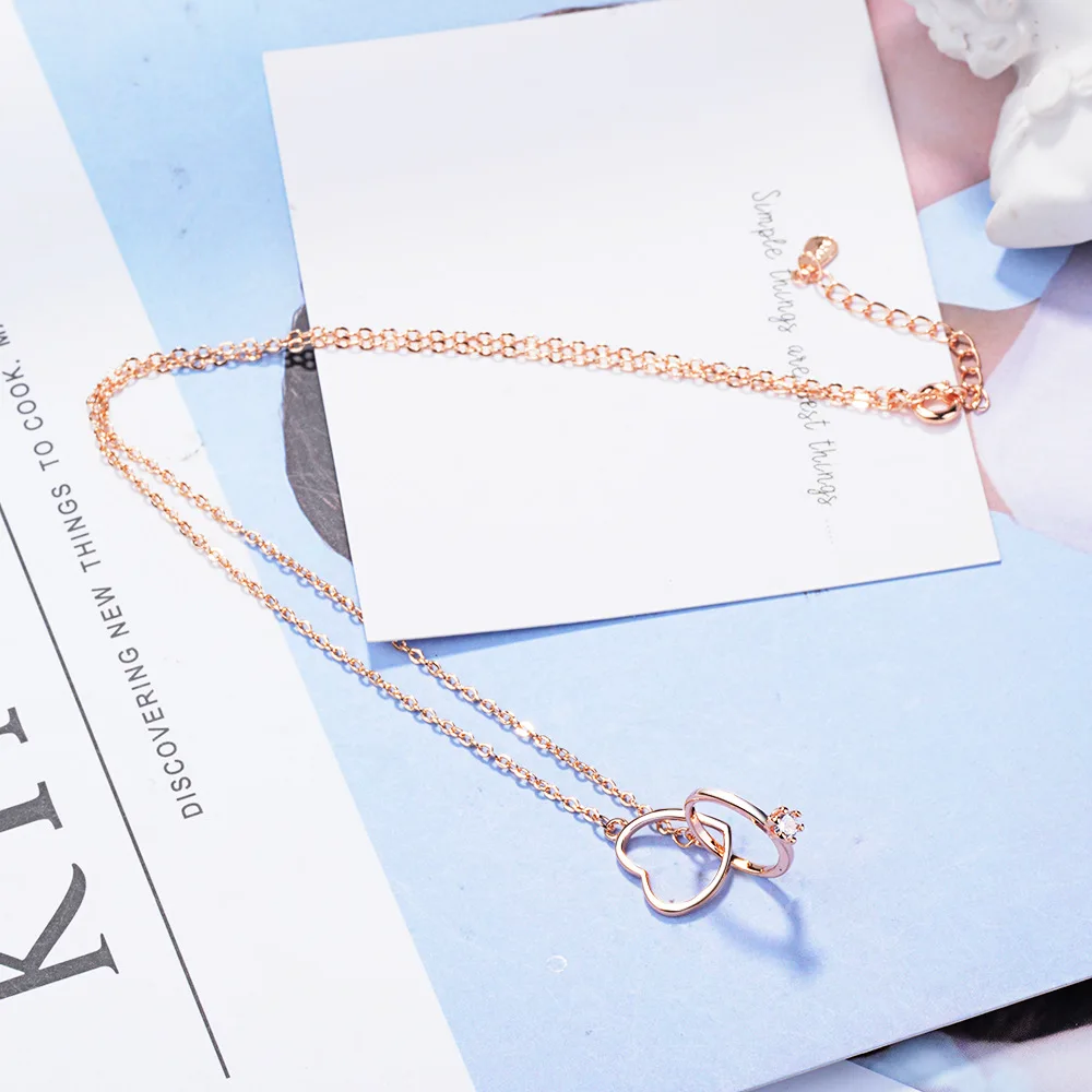 heart necklaces with zircon stone (5)