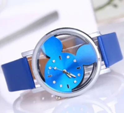 Женские часы с Микки Маусом из нержавеющей стали женские часы Relojes Mujer Montre Femme2019 Saati 844 - Цвет: Blue