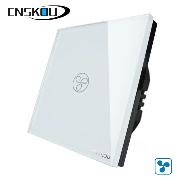 CNSKOU 86 EU UK Standard Wifi Fan Speed Switch, White Crystal Glass Wireless Remote control wall 1gang Fan touch switch CNSKOU 86 EU UK Standard Wifi Fan Speed Switch, White Crystal Glass Wireless Remote control wall 1gang Fan touch switch
