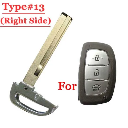 Бесплатная доставка (5 шт./лот) Тип #13 Аварийный ключ для Hyundai smart card 3 кнопки дистанционного карты