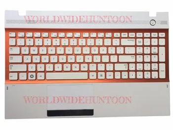 

Reboto Original Brand New Laptop Keyboard Compatible for Samsung NP300V5A NP305V5A 300V5A US Layout With Plamrest Orange Color