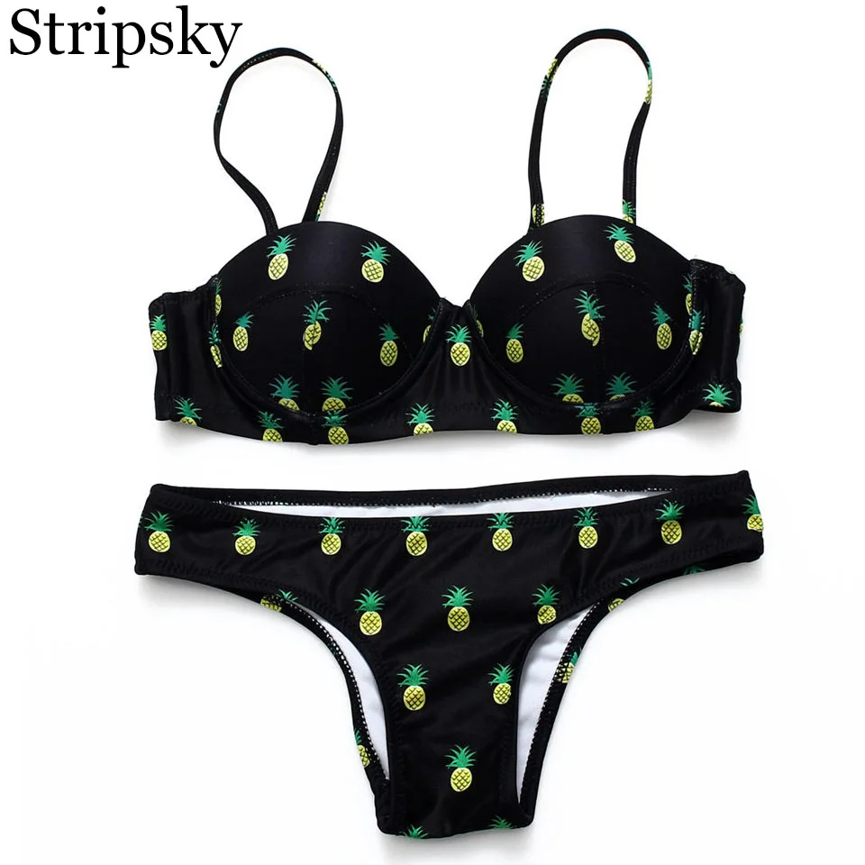 stripsky Swiwmear Women Bathing Suit Bandeau Swimsuit Push Up Swimwear