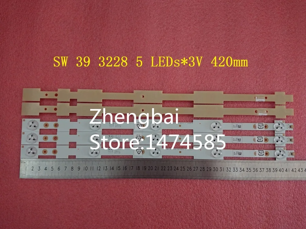 

100 Pieces 39" New LED backlight strip SW 39 3228 05 REV1.1 120814 5 LEDS*3V 420mm