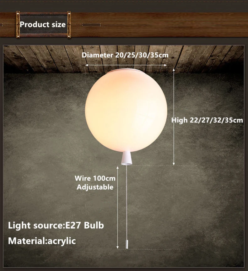 Современный красочный воздушный шар гостиная светодиодные потолочные светильники детская комната потолочный светильник для ресторана Hanglamp домашний деко