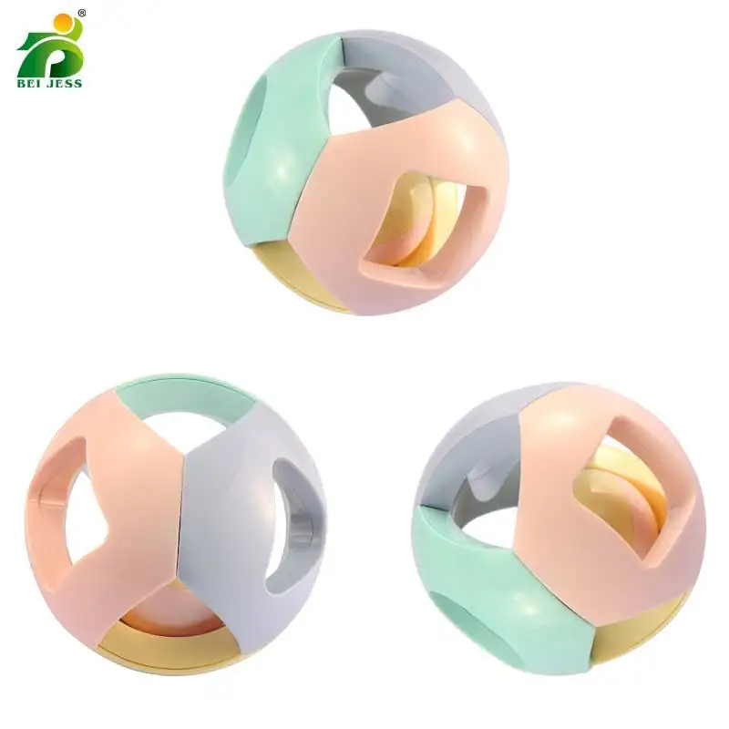BEI JESS 8Pcs Baby Rattles 0-12 Months Plastic Mobiles hand Bell Teether Combination Toy For Newbron Baby Gift
