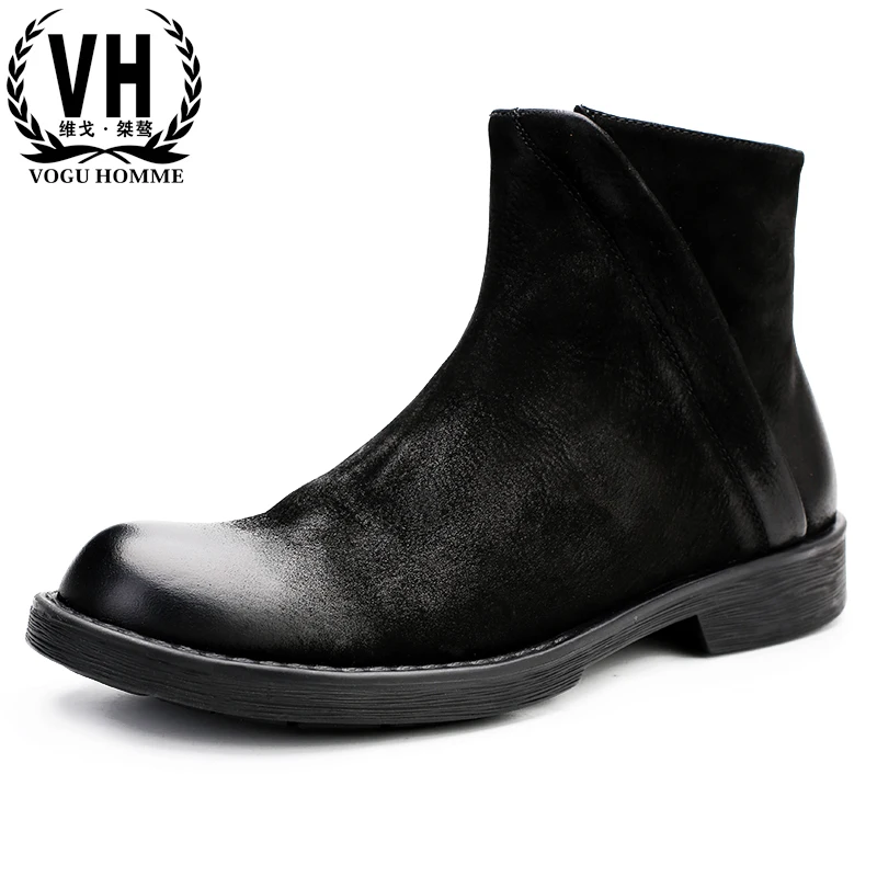 

chelsea boots men Genuine Leather Riding boots mens casual shoes British fashion autumn winter short boots desert boots man