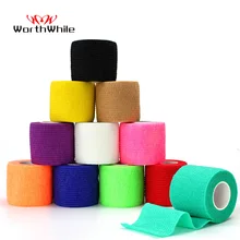 Worthwhile bandagem elástica autoadesiva, 5cm * 450cm, fita de não-tecido, equipamento fitness, joelho, cotovelo, suporte almofada de lesão
