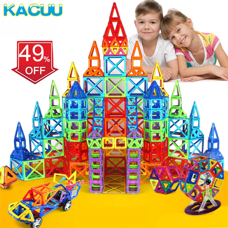 

Big Size 135pcs Magnetic Designer Construction Set Model & Building Toy Plastic Magnetic Blocks Educational Toys For Kids Gift