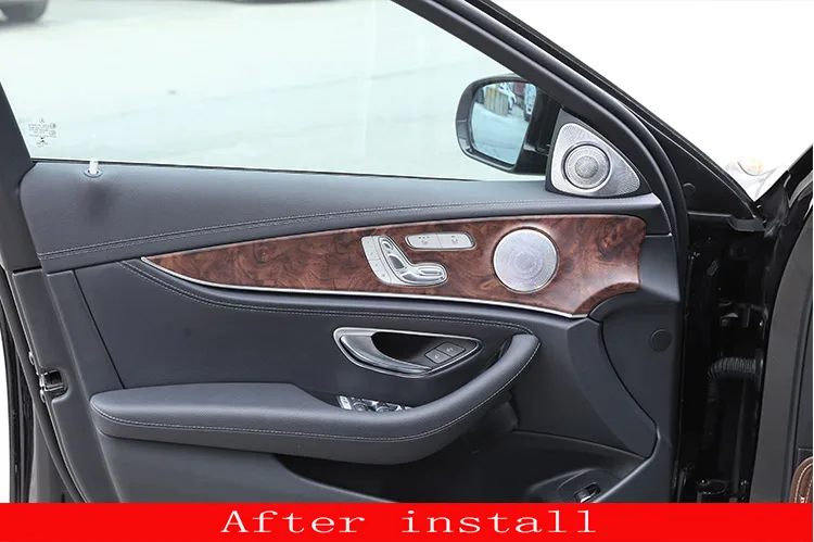 

Rose Wood Grain For Mercedes Benz E Class W213 E200 E300 Car Interior Door Decorative Panel Cover Trims 4pcs Auto Accessories