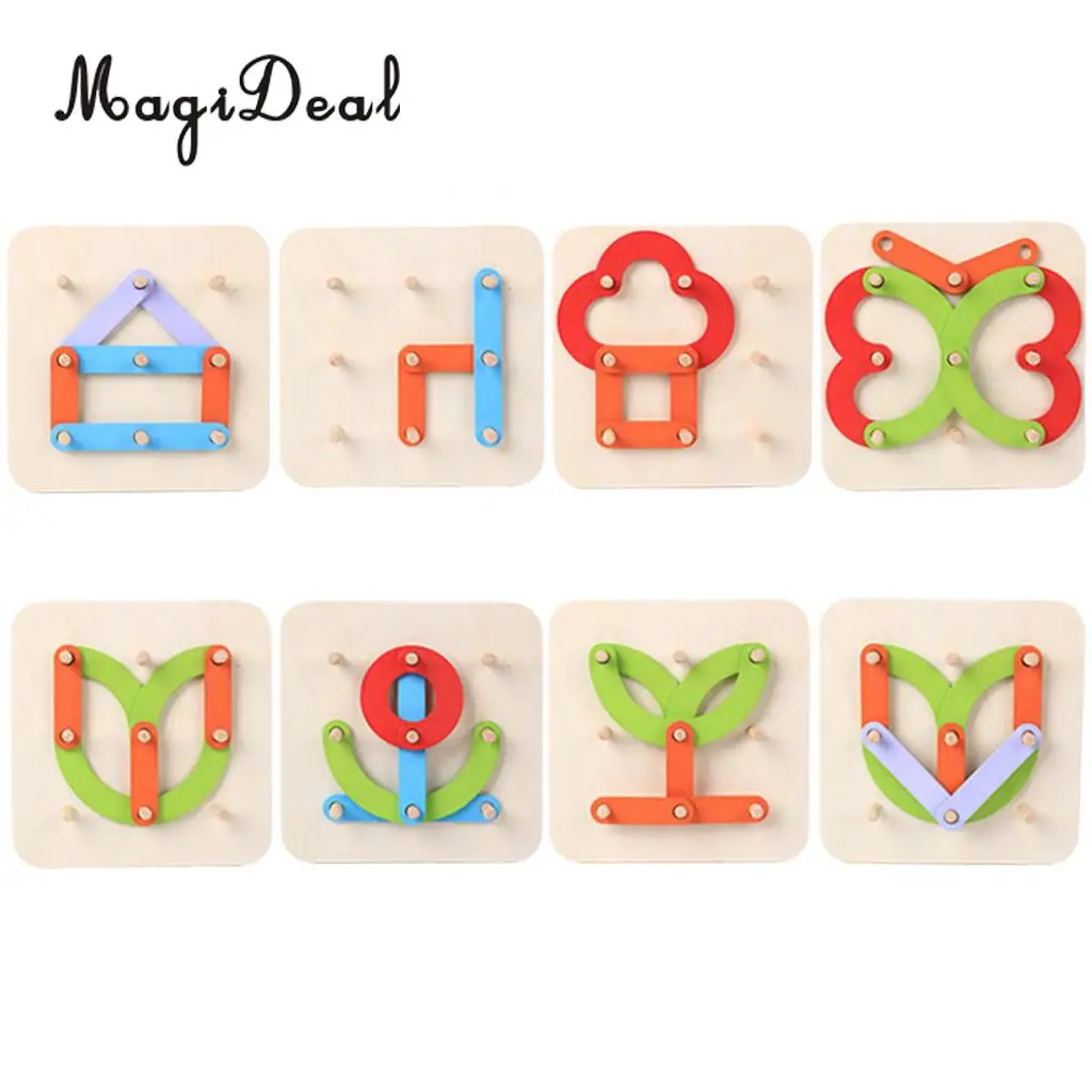 MagiDeal Column Letter Number Wooden Building Blocks Montessori Early Education Toys for Children Baby Toddler Preschool Kids