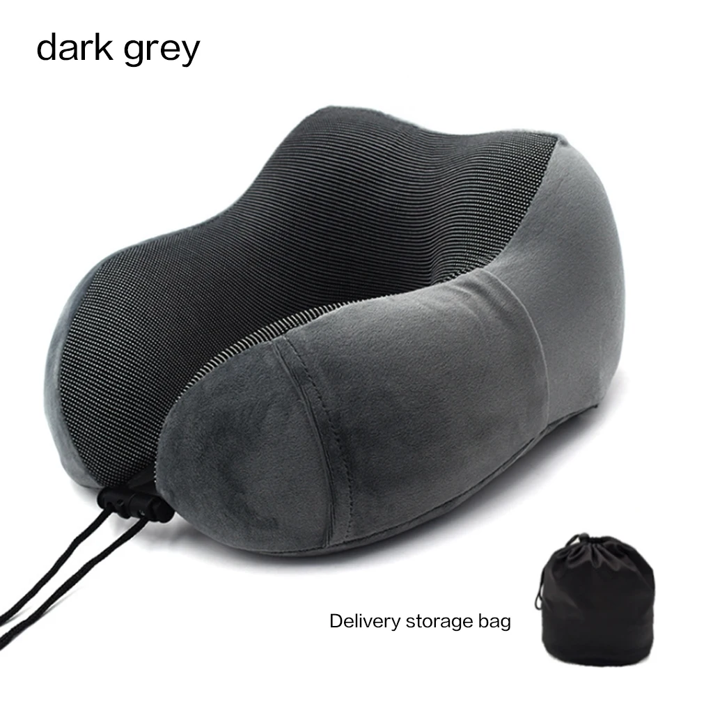 Memory Foam Подушки для шеи u-образный мягкий медленный отскок пространства Путешествия Подушка твердый шейный затылочный Медицинский подушки для офиса полета