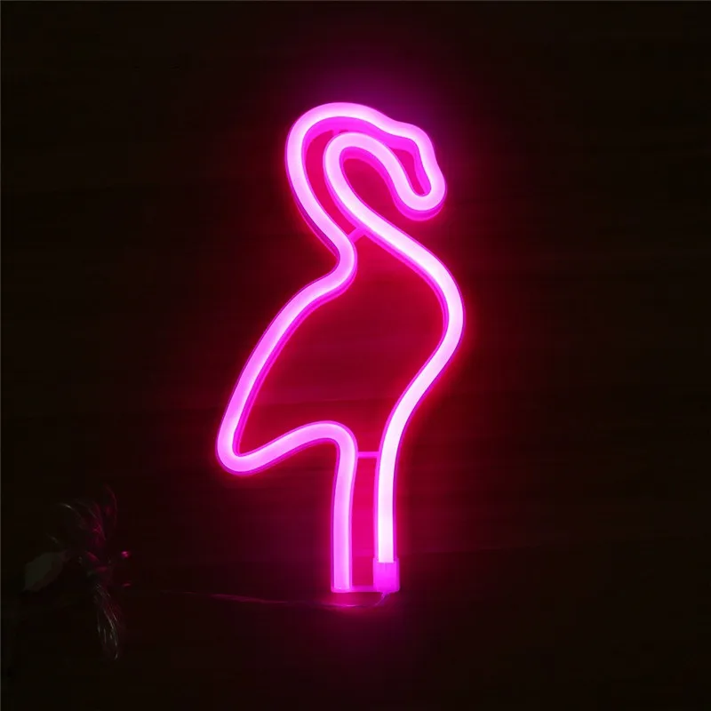 

Amagle USB Battery Powered Flamingo Neon Lamp Pink Led Strip Wall Hanging Neon Lights Bedroom Decoration Marquee Neon Signs