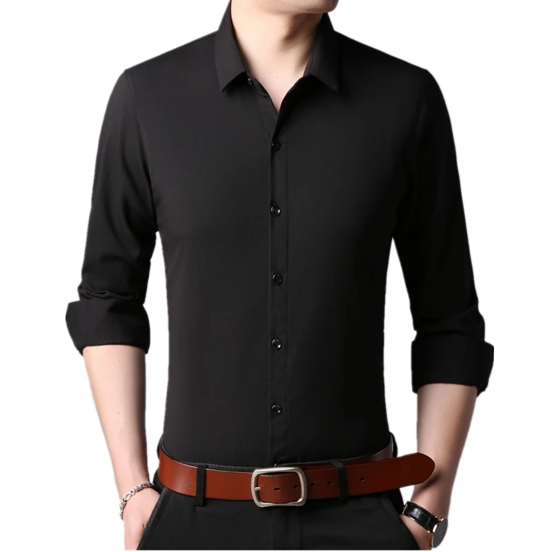 Male Dress Shirt Long Sleeve Business Office Work Camisa Masculina ...