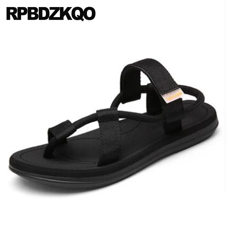 

Large Size Black 45 Flat Platform Nice Sport Shoes Roman Men Gladiator Sandals Summer Native Plus Sneakers Toe Loop Japanese