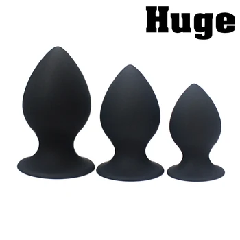 7.2/6.2/5.2cm Diameter Super Big Size Silicone Anal Plug Sex Toys for Men Woman Gay Huge Large Butt Plug Anal Sex Toy Rose/Black 1