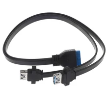 2 Порты Dual USB 3,0 Тип(мама) 20 контактный разъем адаптер материнской платы кабель двойной USB-A Порты прикрепить к компьютеру для передней панели