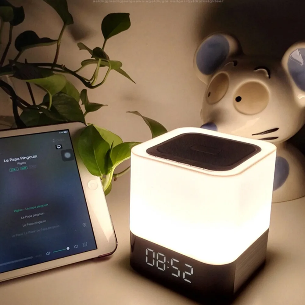 Lightme будильник Беспроводной Bluetooth Динамик светодиодный Красочные ночника с сенсорным Сенсор ночника Будильник для детей