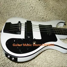Бас гитары Белый 4 Струны электрический бас два Jack вход черный аппаратные средства