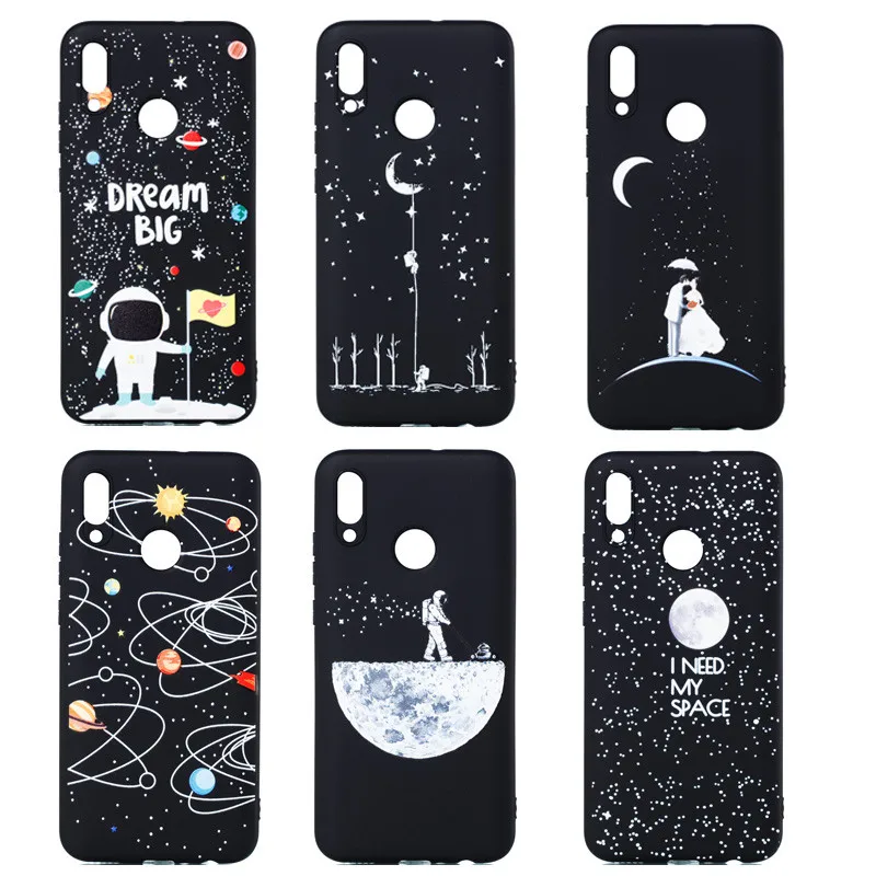 

WeeYRN Huawei P Smart 2019 Funda Universe Black 3D Painted Silicone Soft TPU Case Huawei P Smart 2019 Phone Case Huawei P Smart
