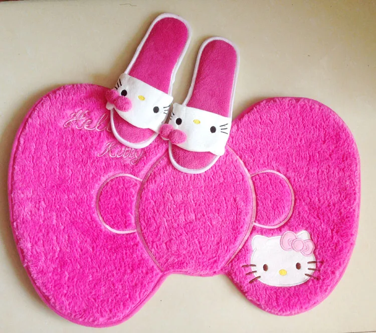 2 Colors Kawaii Kitty Cat Bow Knot Carpet Door Mat Rugs Carpets
