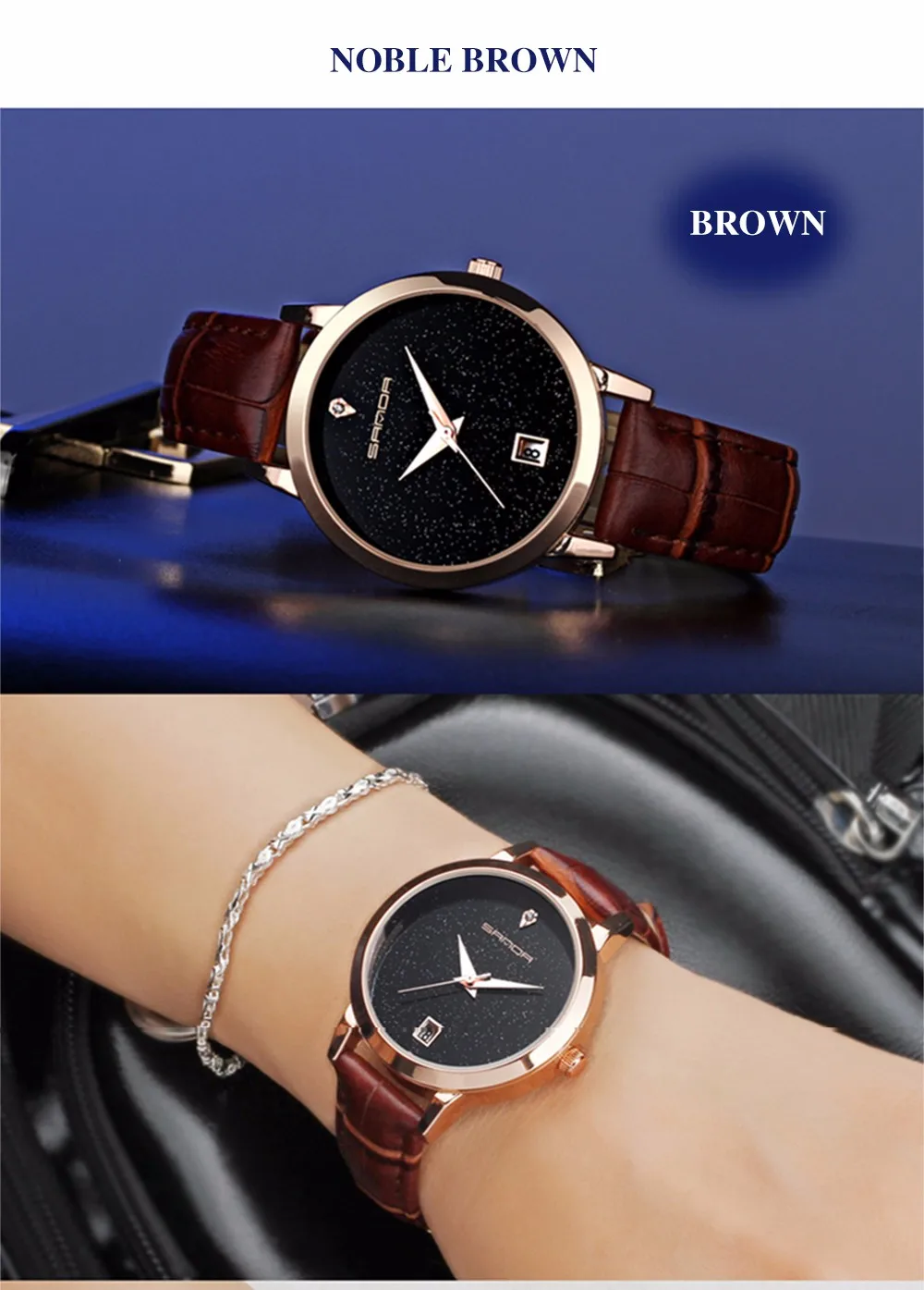 Женские часы SANDA, кварцевые часы, женские нарядные часы, женские модные повседневные водонепроницаемые наручные часы с кожаным браслетом, Montre Femme