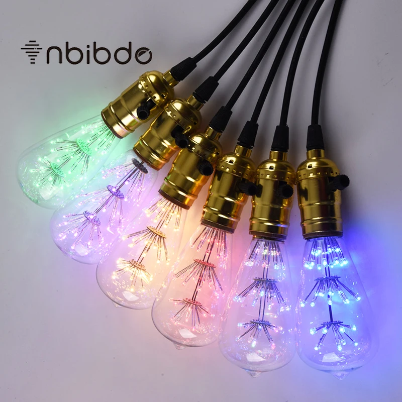 

3W ST64 LED Filament bulb E27 RGB Edison light bulbs 3000K Squirrel Cage Vintage style replace Incandescent lamp