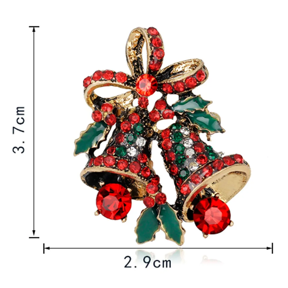 1 шт. милые рождественские банты брошь дизайн из горного хрусталя Рождество Прекрасный маленький брошь Колокольчик Рождественские подарки