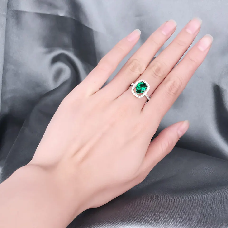 Koop UMCHO Emerald Edelsteen Ringen voor Vrouwen Echt 925 Sterling Sliver Vintage Water Drop Royal Ring Bruiloft Engagement Fine Jewelry