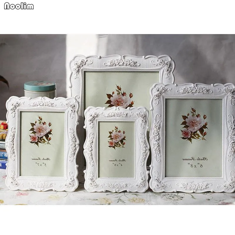 

European Pastoral Style Embossed Rose Resin Photos Frame Picture Frame For Living Room Desktop Decoration Birthday Wedding Gift