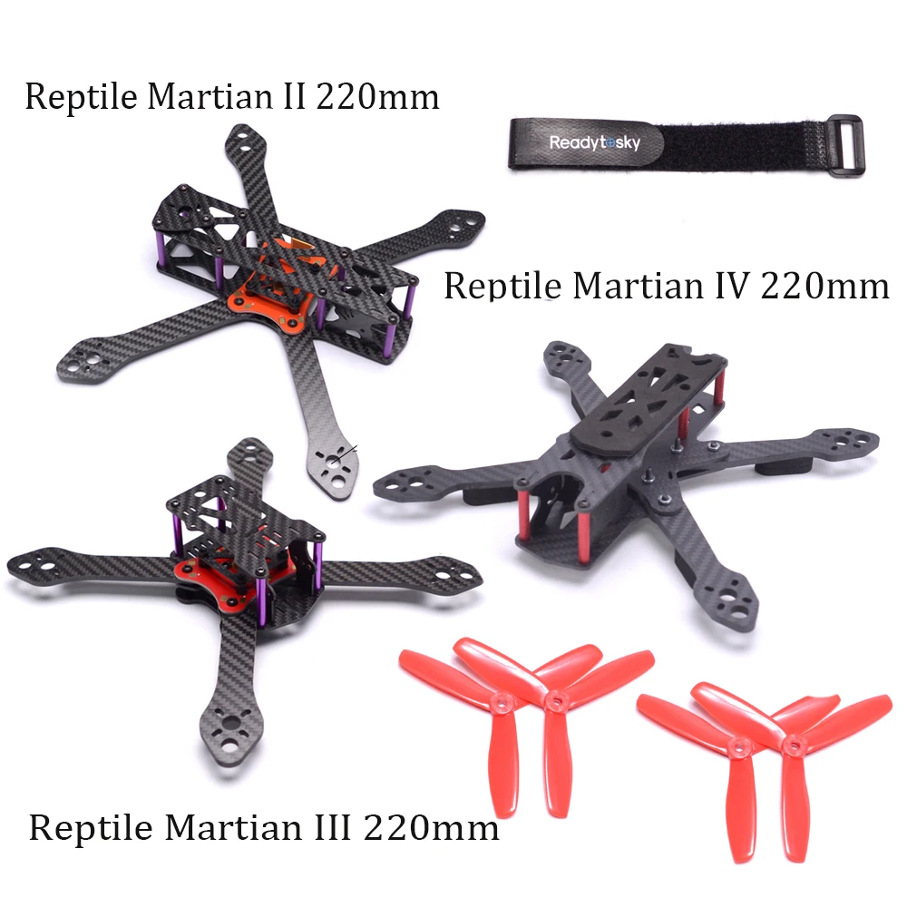 

Reptile Martian II III IV 220 220mm Carbon Fiber Frame Kit / PDB Power Distribution Board For FPV Racing Drone Quadcopter